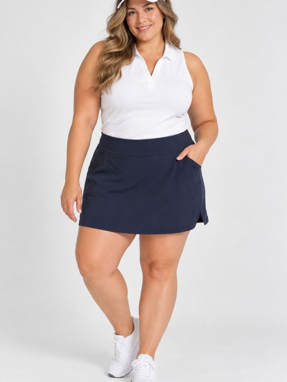 Lady Hagen Golf Skort 2X Navy Blue Pull On Athletic Tennis Skirt
